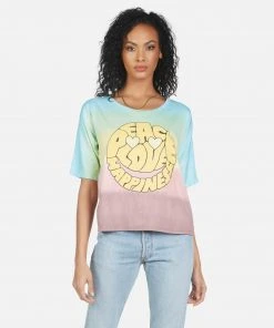 Lauren Moshi Short Sleeve Barbie Text Happy Face