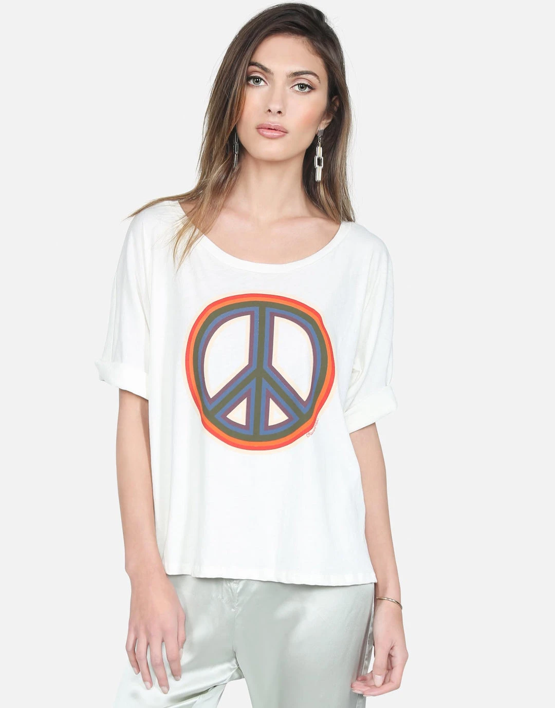 Lauren Moshi Barbie Rainbow Peace Short Sleeve