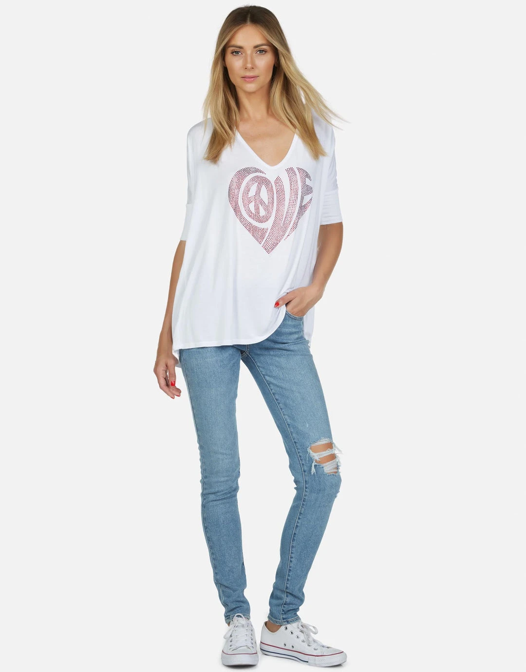 Lauren Moshi Long Sleeve Eva Love Heart