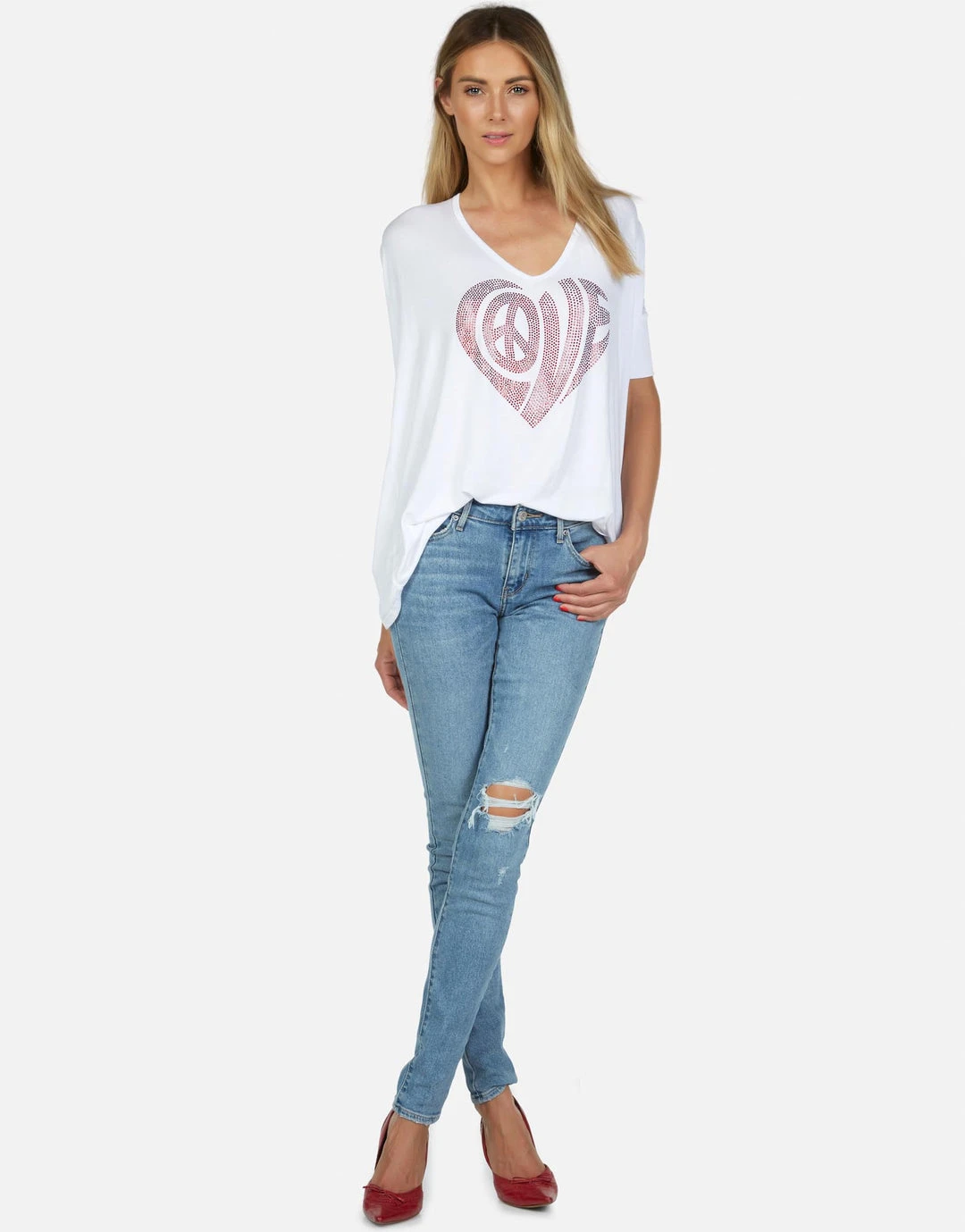 Lauren Moshi Long Sleeve Eva Love Heart