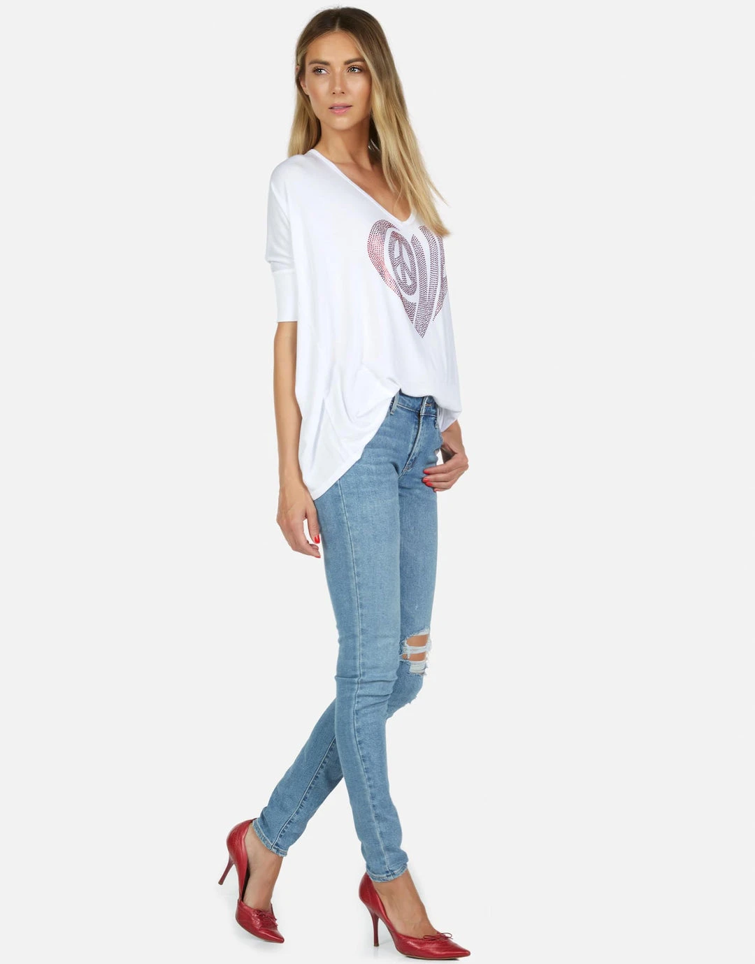 Lauren Moshi Long Sleeve Eva Love Heart