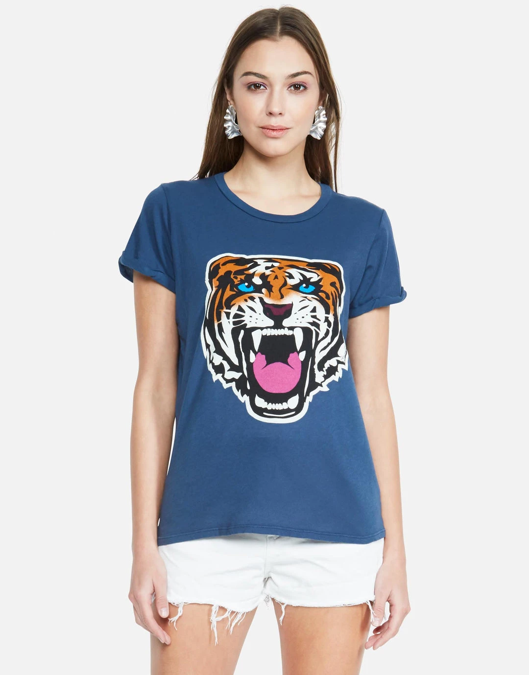 Lauren Moshi Short Sleeve Edda Varsity Tiger