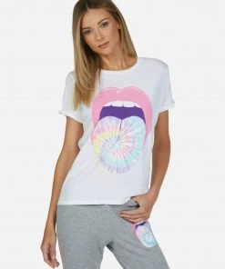 Lauren Moshi Short Sleeve Edda Tie Dye Tongue