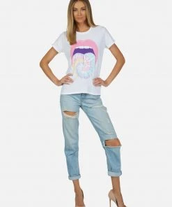 Lauren Moshi Short Sleeve Edda Tie Dye Tongue