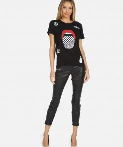Lauren Moshi Edda Checker Tongue Short Sleeve