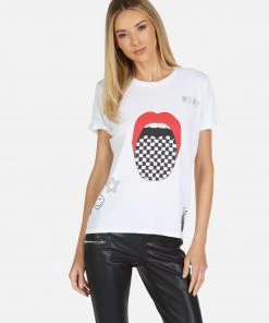 Lauren Moshi Edda Checker Tongue Short Sleeve