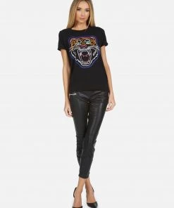 Lauren Moshi Edda Neon Line Tiger Short Sleeve