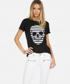 Lauren Moshi Short Sleeve Edda Stripe Skull