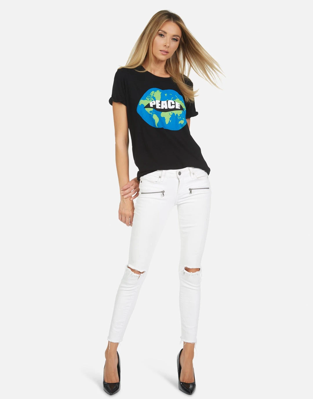 Lauren Moshi Edda Worlds Peace Lips Short Sleeve