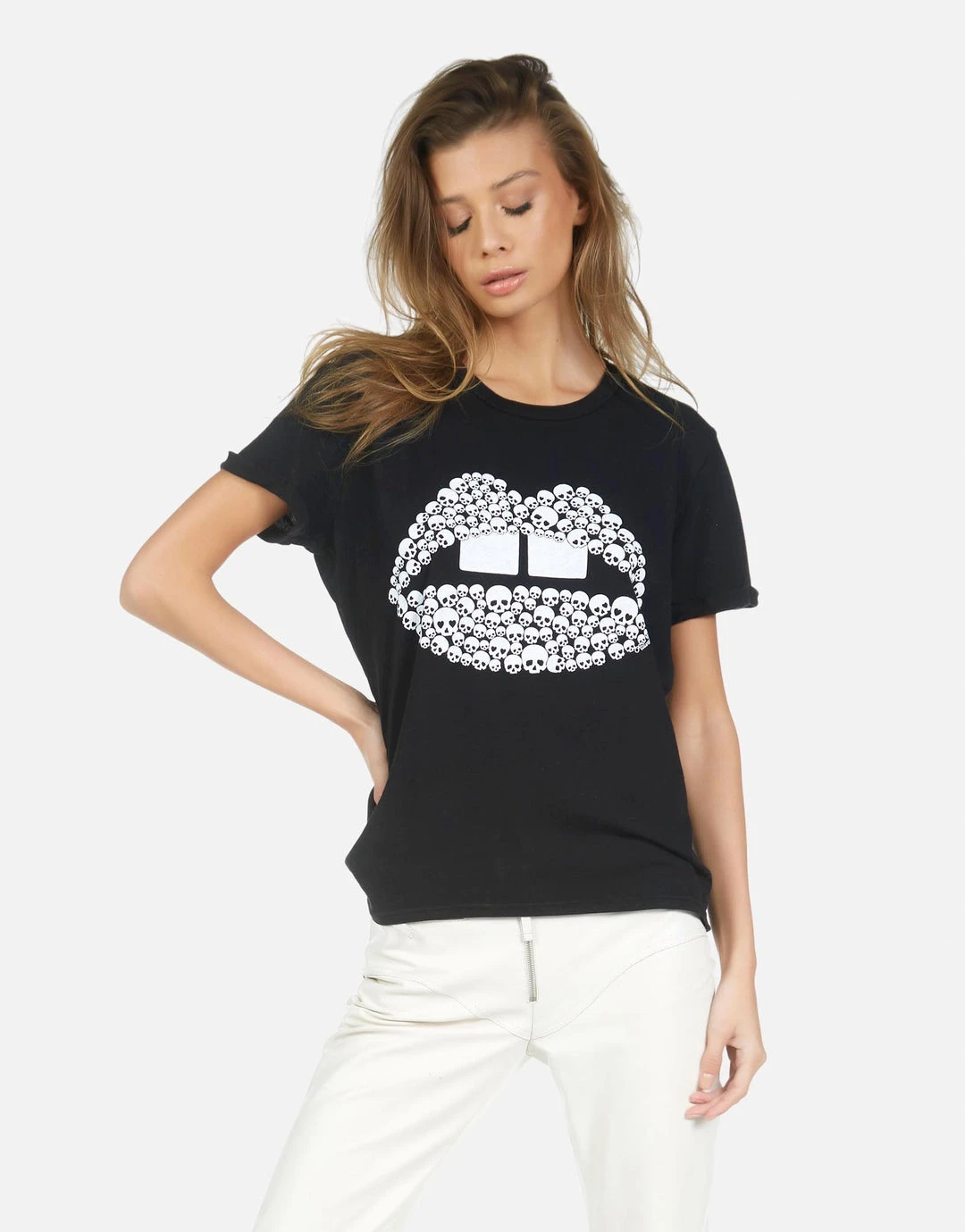 Lauren Moshi Edda Skull Lip Short Sleeve