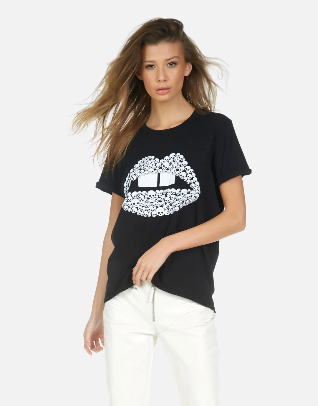 Lauren Moshi Edda Skull Lip Short Sleeve