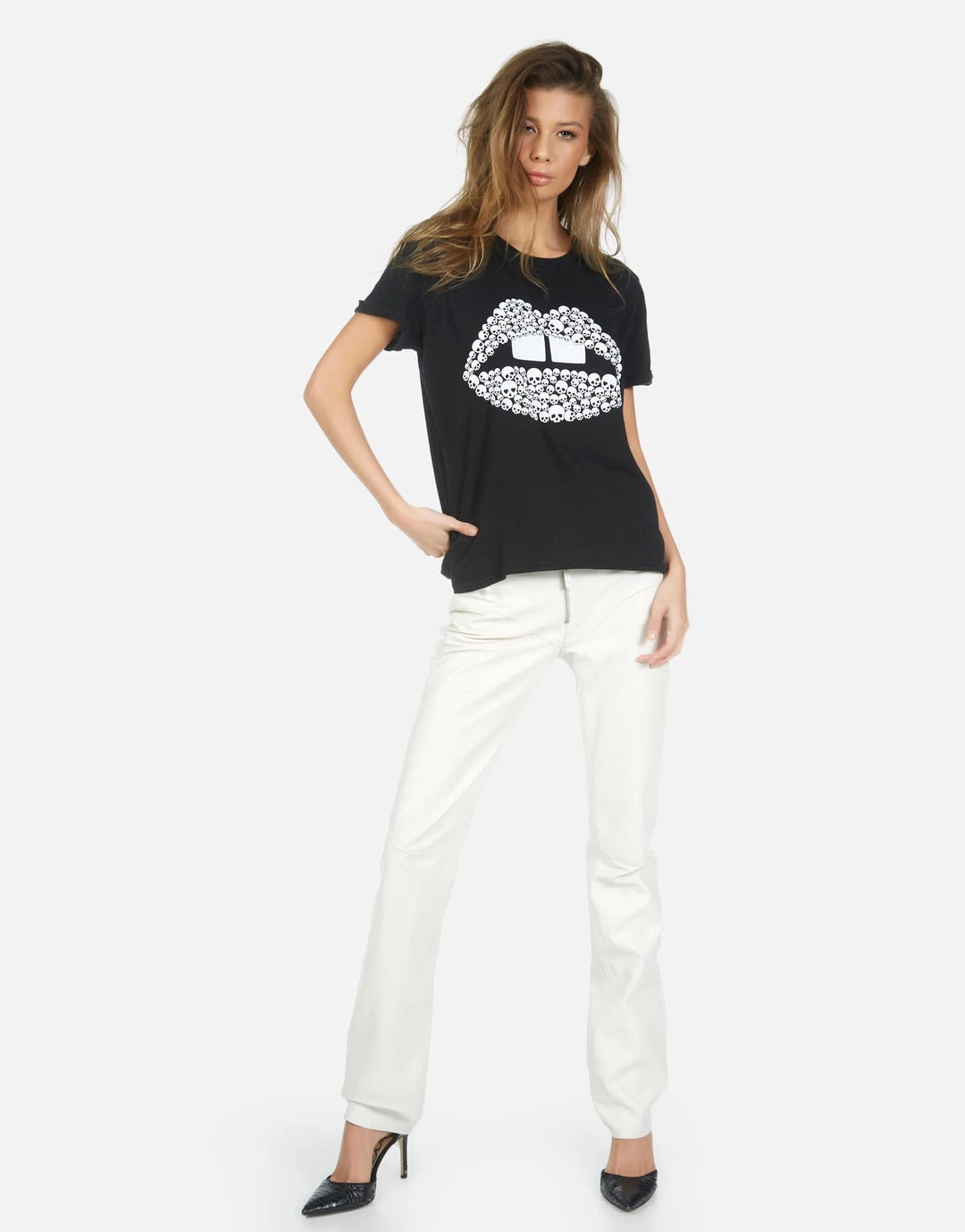 Lauren Moshi Edda Skull Lip Short Sleeve