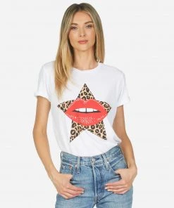 Lauren Moshi Short Sleeve Edda Leopard Star Lip