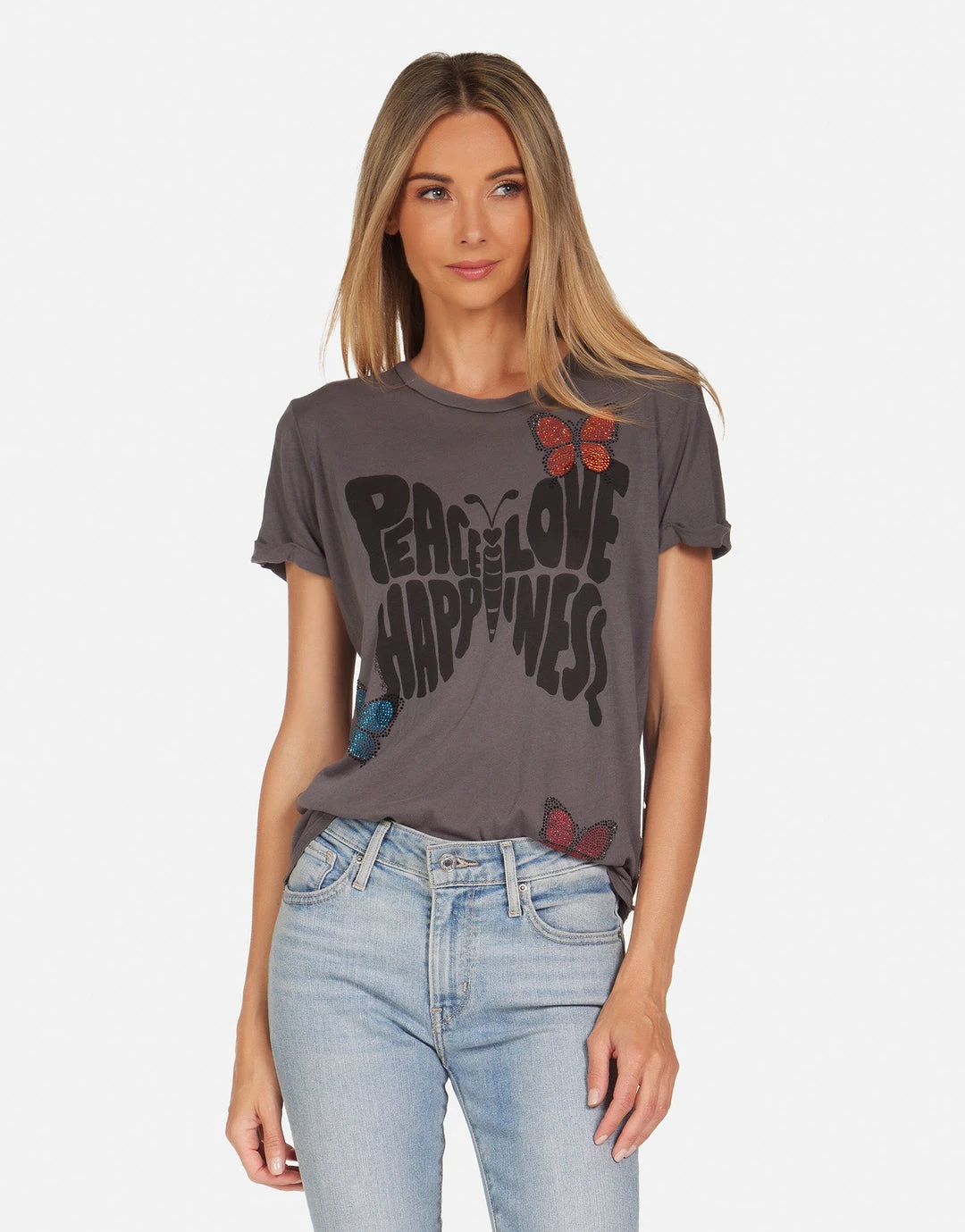 Lauren Moshi Edda Crystal Love Butterfly Tops