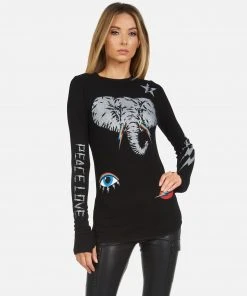Lauren Moshi Long Sleeve McKinley Elephant Elements