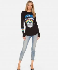 Lauren Moshi NEW Mckinley Rainbow Peace Skull