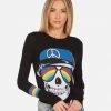 Lauren Moshi NEW Mckinley Rainbow Peace Skull