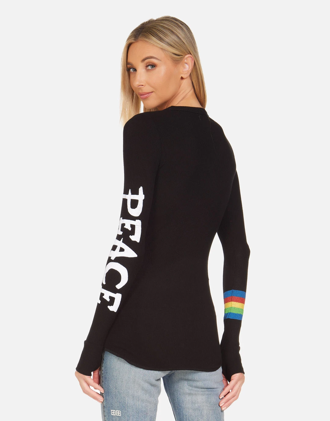 Lauren Moshi NEW Mckinley Rainbow Peace Skull