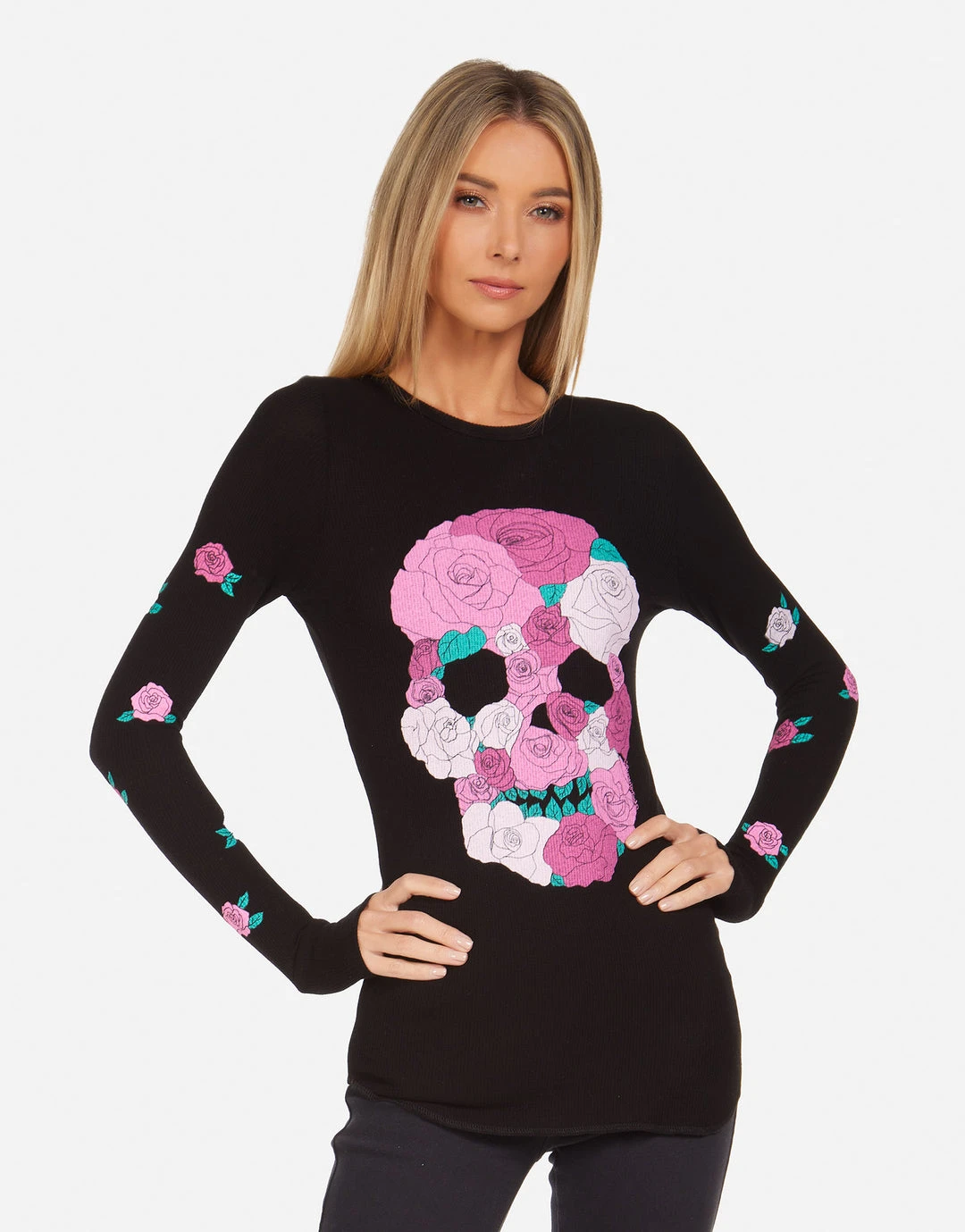 Lauren Moshi Mckinley Pink Rose Skull