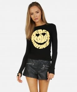 Lauren Moshi X McKinley X Text Happy Face Long Sleeve