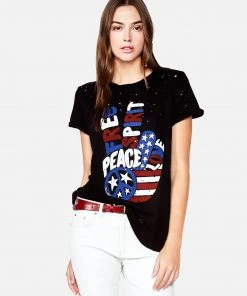 Lauren Moshi Bess Free Spirit Peace Short Sleeve