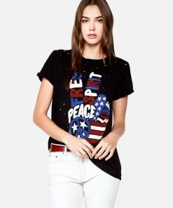 Lauren Moshi Bess Free Spirit Peace Short Sleeve