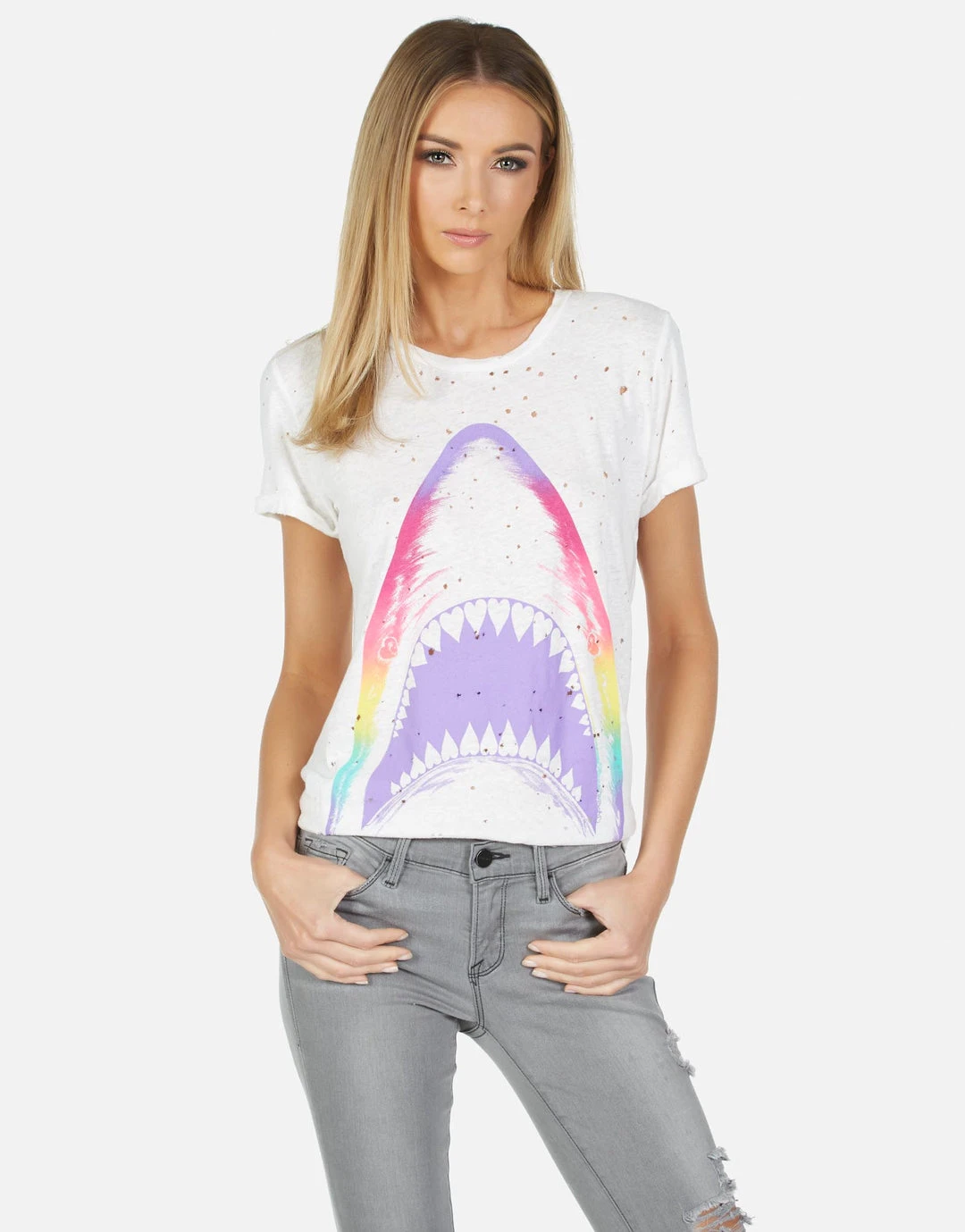 Lauren Moshi Short Sleeve Bess Rainbow Shark