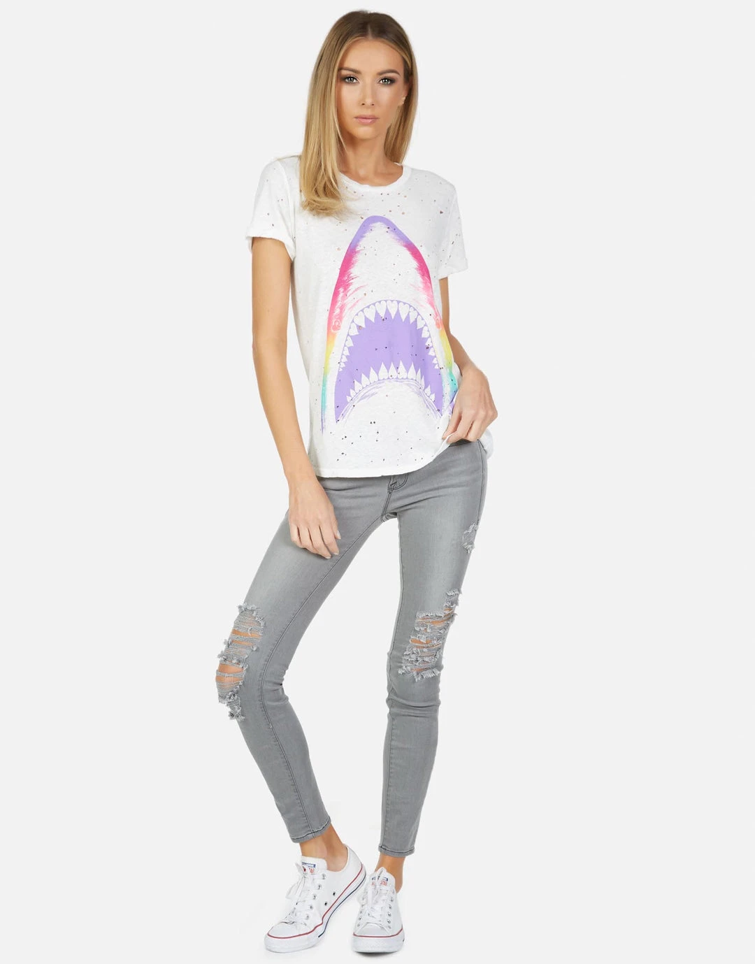 Lauren Moshi Short Sleeve Bess Rainbow Shark