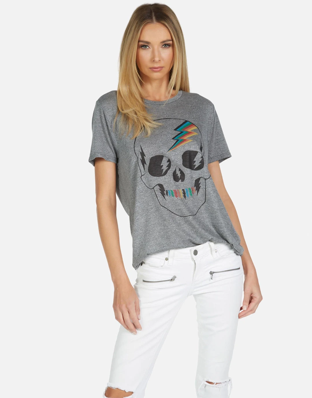 Lauren Moshi Short Sleeve Capri Electric Skull