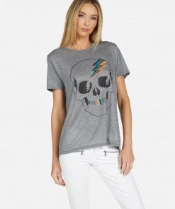 Lauren Moshi Short Sleeve Capri Electric Skull