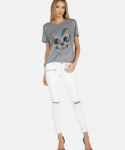 Lauren Moshi Short Sleeve Capri Electric Skull