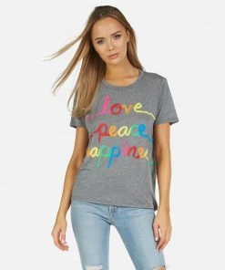 Lauren Moshi Short Sleeve Capri Love Peace Happiness