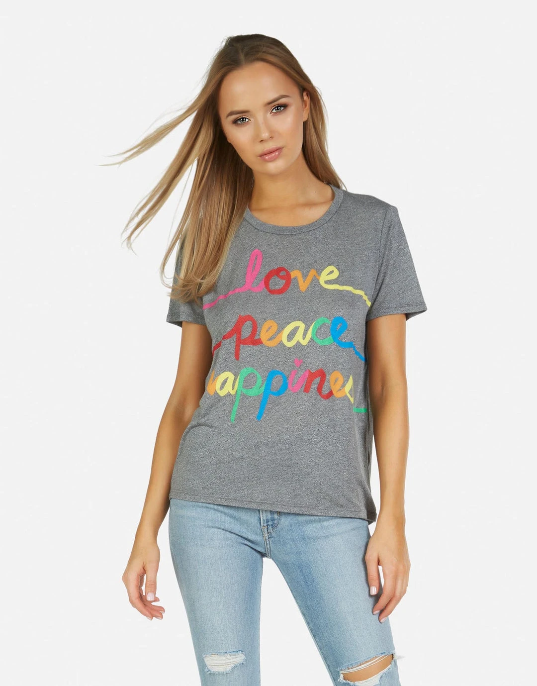 Lauren Moshi Short Sleeve Capri Love Peace Happiness