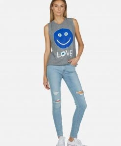 Lauren Moshi Kinzington Evil Eye Happyface Tanks