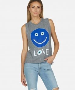 Lauren Moshi Kinzington Evil Eye Happyface Tanks