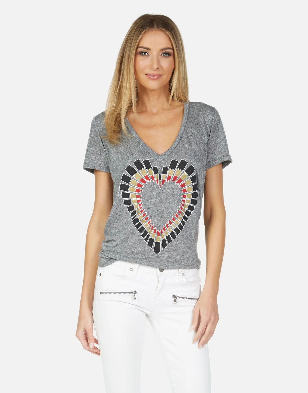 Lauren Moshi Emmalyn Lipstick Heart Short Sleeve