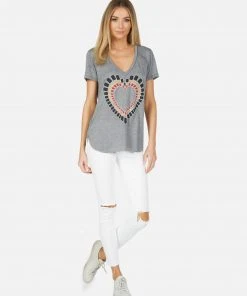 Lauren Moshi Emmalyn Lipstick Heart Short Sleeve