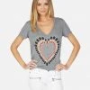 Lauren Moshi Emmalyn Lipstick Heart Short Sleeve