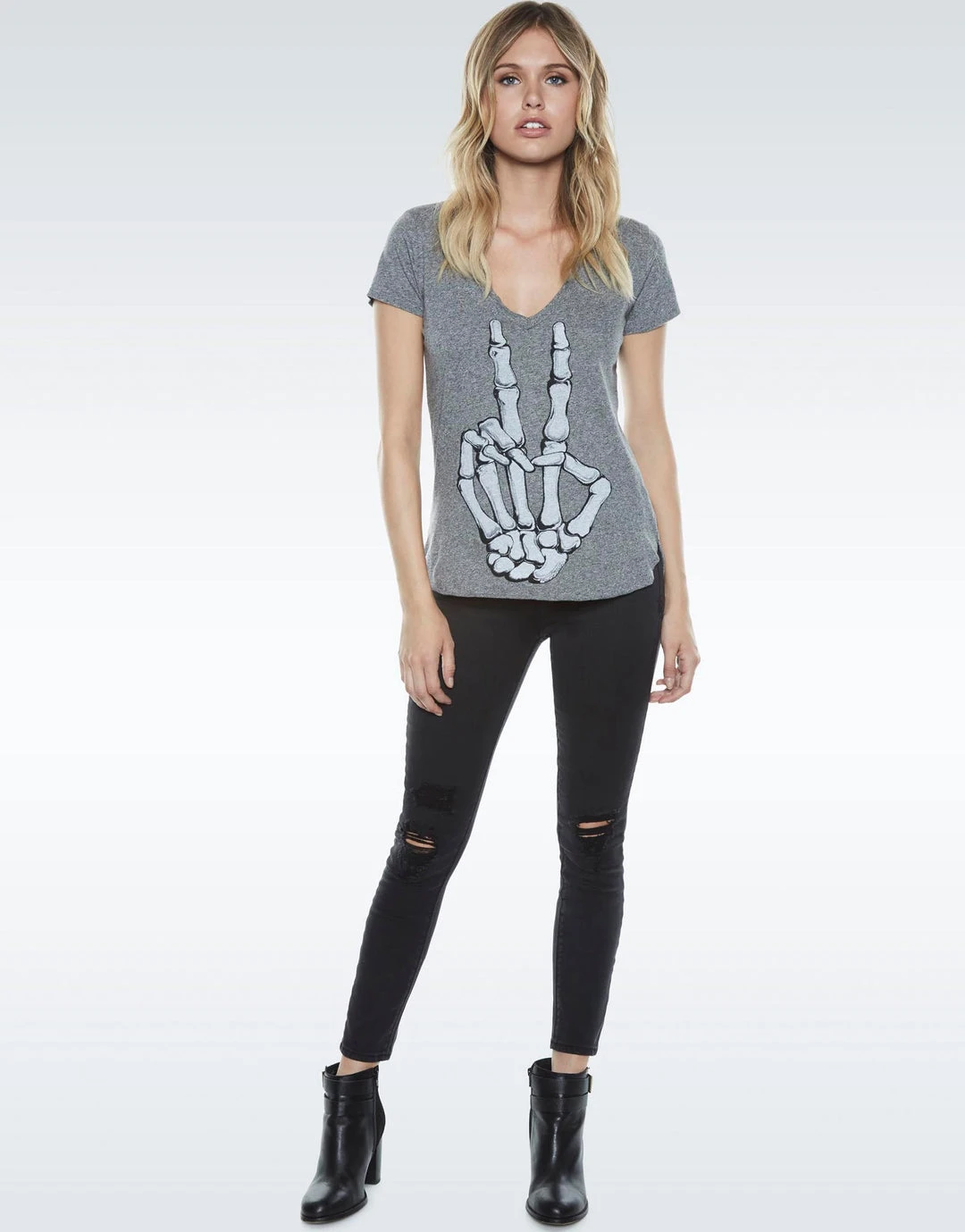Lauren Moshi Short Sleeve Emmalyn Skeleton Peace