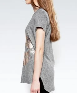 Lauren Moshi Short Sleeve Emmalyn Rose Gold Foil Lip