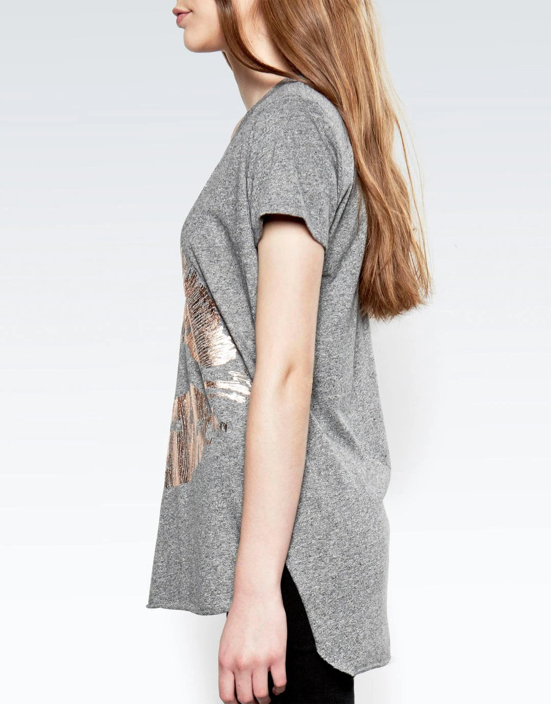 Lauren Moshi Short Sleeve Emmalyn Rose Gold Foil Lip