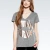 Lauren Moshi Short Sleeve Emmalyn Rose Gold Foil Lip