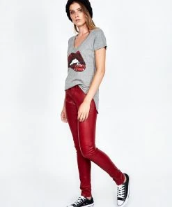 Lauren Moshi Short Sleeve Emmalyn Pierced Biting Lip