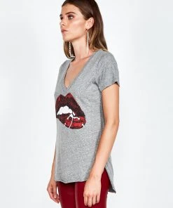 Lauren Moshi Short Sleeve Emmalyn Pierced Biting Lip