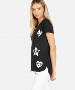 Lauren Moshi Emmalyn Bling Faces Short Sleeve