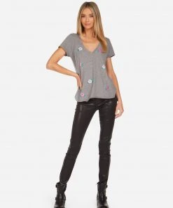 Lauren Moshi NEW Emmalyn Pink Rose Skull