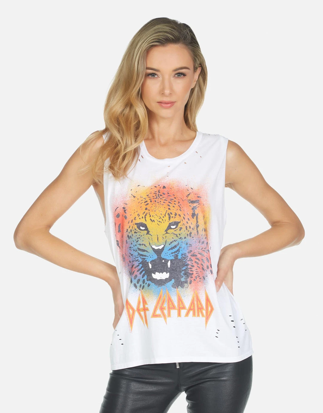 Lauren Moshi Tanks Kel Def Leppard Leopard