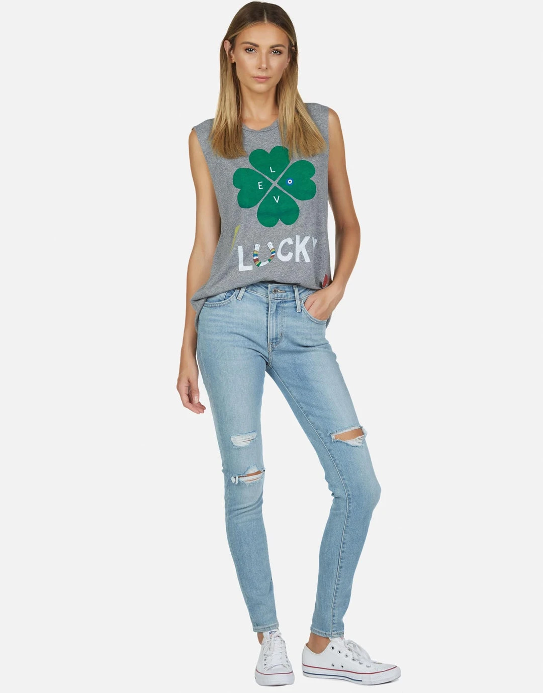 Lauren Moshi Kel Lucky Clover Tanks