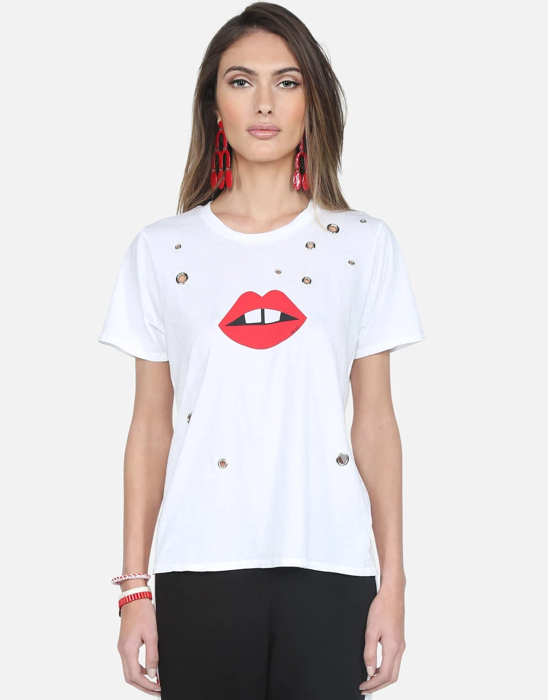 Lauren Moshi Croft Red Gap Mouth Short Sleeve