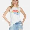 Lauren Moshi Peyton Rainbow Biting Lip Tanks